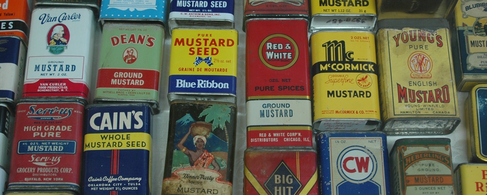 Antique Mustard Tins